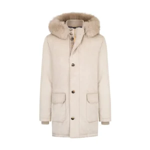 Stefano Ricci HOODED DOWN AND FOX FUR JACKET | Outerwear