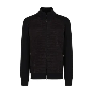 Stefano Ricci KNIT BLOUSON WITH CROCODILE LEATHER INSERTS | Last Sizes