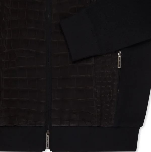 Stefano Ricci KNIT BLOUSON WITH CROCODILE LEATHER INSERTS | Last Sizes
