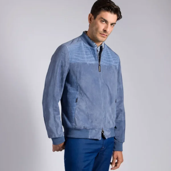 Stefano Ricci NUBUCK CROCODILE LEATHER AND SUEDE BLOUSON | Last Sizes