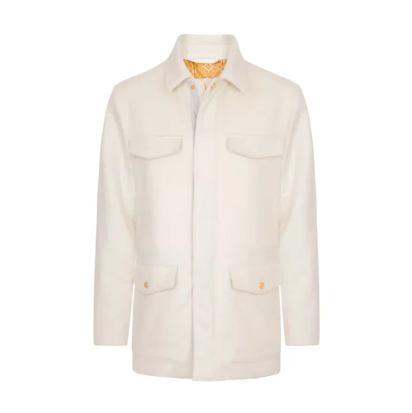 Stefano Ricci PURE CASHMERE FIELD JACKET WITH SUEDE DETAILS | Outerwear