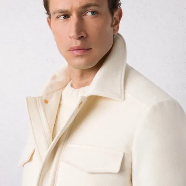 Stefano Ricci PURE CASHMERE FIELD JACKET WITH SUEDE DETAILS | Outerwear