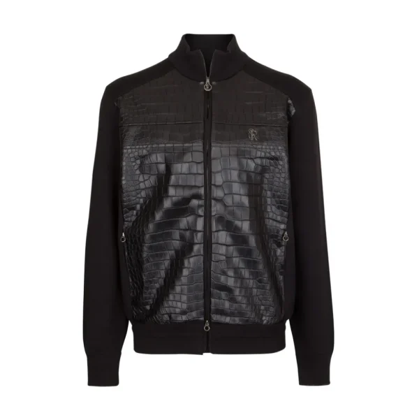 Stefano Ricci SILK, COTTON AND CROCODILE LEATHER BLOUSON | Last Sizes