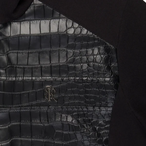 Stefano Ricci SILK, COTTON AND CROCODILE LEATHER BLOUSON | Last Sizes